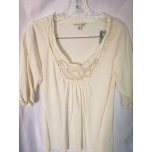 LADIES BLOUSE BANANA REPUBLIC MED CREAM SOFT